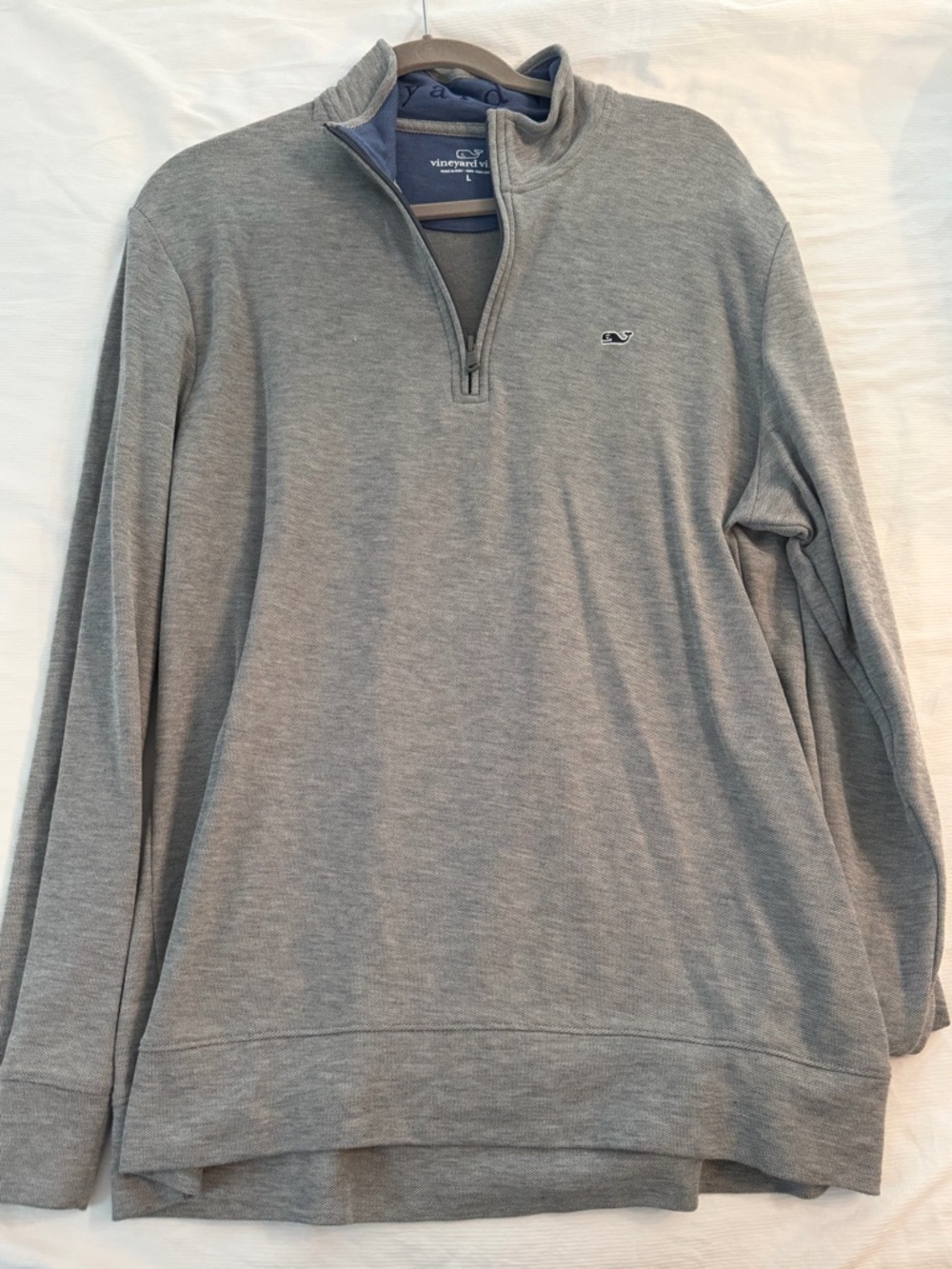 Vineyard Vines Light Gray Half-Zip Pullover Sweater